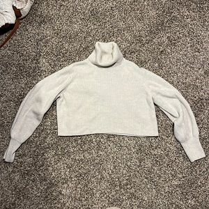 Crop Cream Turtleneck
